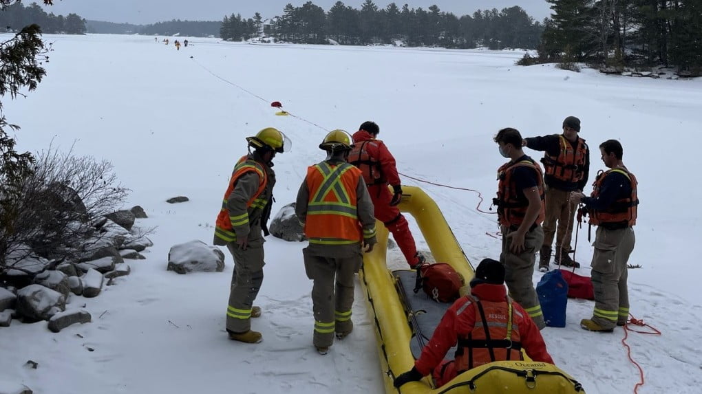 One missing, another hospitalized after falling into icy Ontario lake