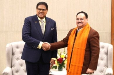 Suriname President Santokhi reached BJP office, met Nadda
