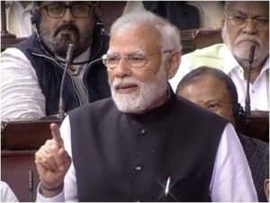 PM Modi replied to the opposition in the Rajya Sabha like this, he had mud, I had gulal...