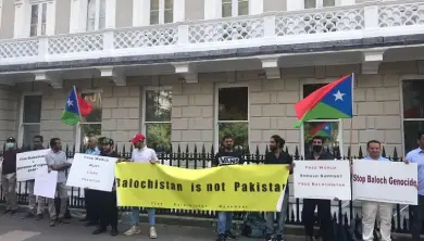 Balochistanis protest against Pakistan in London