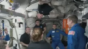 Crew of passengers arrived at the International Space Station