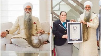 Sarwan, a Sikh from Canada, set a world record by keeping 2.495 meter long hair