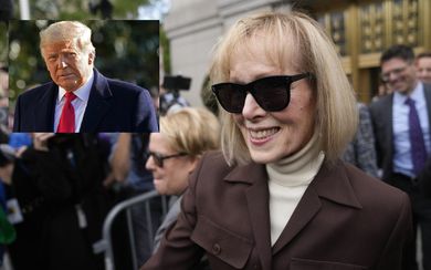 E. Jean Carroll walks out of Manhattan federal court, Tuesday, May 9, 2023, in New York. A jury has found Donald Trump liable for sexually abusing the advice columnist in 1996, awarding her $5 million in a judgment that could haunt the former president as he campaigns to regain the White House. (AP Photo/Seth Wenig)