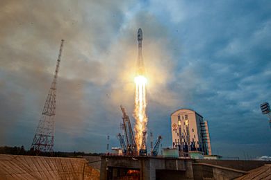 A Soyuz-2.1b rocket booster with a Fregat upper stage and the lunar landing spacecraft Luna-25 blasts off from a launchpad at the Vostochny Cosmodrome in the far eastern Amur region, Russia, August 11, 2023. Roscosmos/Vostochny Space Centre/Handout via REUTERS