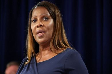 FILE PHOTO: New York State Attorney General Letitia James speaks at a news conference in New York, U.S., Sept. 8, 2022. REUTERS/Caitlin Ochs/File Photo