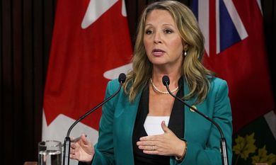 Ontario NDP MPP Marit Stiles speaks to the media following the Speech from the Throne at Queen's Park in Toronto, on Tuesday, August 9, 2022.<i data-stringify-type="italic" style="font-family: Slack-Lato, Slack-Fractions, appleLogo, sans-serif;font-size: 15px">Stiles is expected to be the next leader of the Ontario NDP after the party announced the Toronto-area MPP was the lone contender to meet all the requirements to enter the race. </i>THE CANADIAN PRESS/Andrew Lahodynskyj