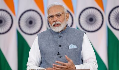 PM addressing at the launch of ferry services between Nagapattinam, India and Kankesanthurai, Sri Lanka via video message on October 14, 2023.